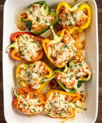 Chicken Parm Stuffed Peppers