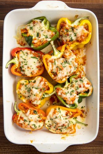 Chicken Parm Stuffed Peppers