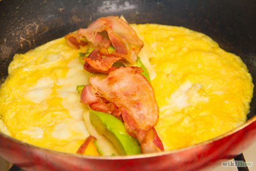 Bacon, Avocado and Jack Cheese Omelets with Fresh Salsa